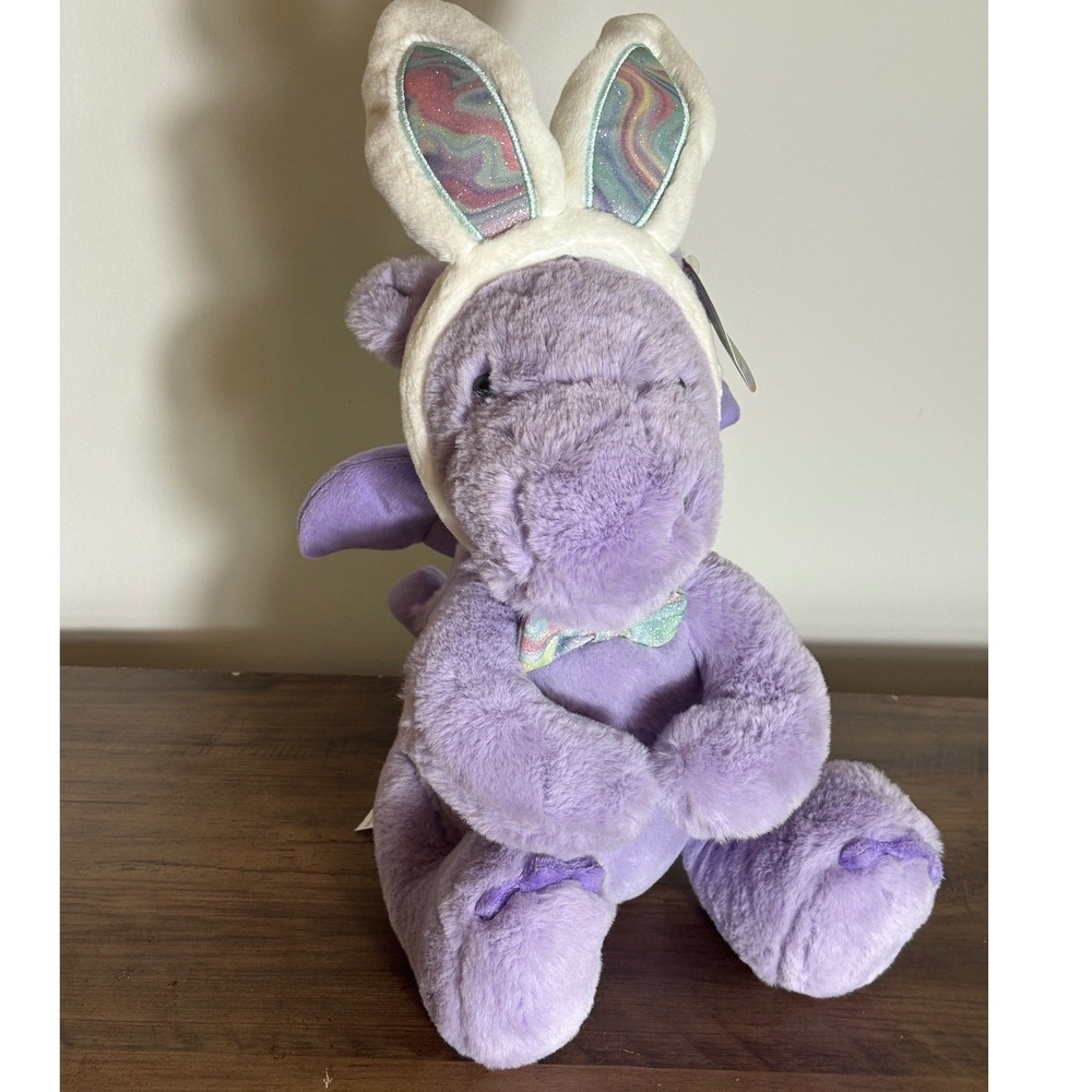 FAO Schwarz Sparklers Purple Dragon Plush Bunny Ears Headband 59781A22281 2022